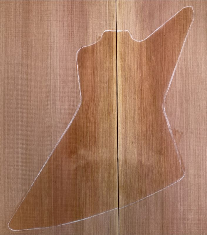 Body Western Red Cedar, 2-pcs Explorer,  Unique Piece #054